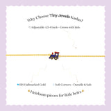 Tiny Jewels promotional text about Tiny Jewels Kadas on a white background with a purple border.