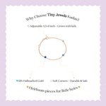 Tiny Jewels advertisement for Tiny Jewels Kadas jewelry on a light purple background