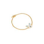 Tiny Jewels gold bracelet with a bunny-shaped charm on a white background