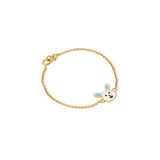 Tiny Jewels gold bracelet with a bunny-shaped charm on a white background