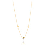 Tiny Jewels gold necklace with small beads on a white background
