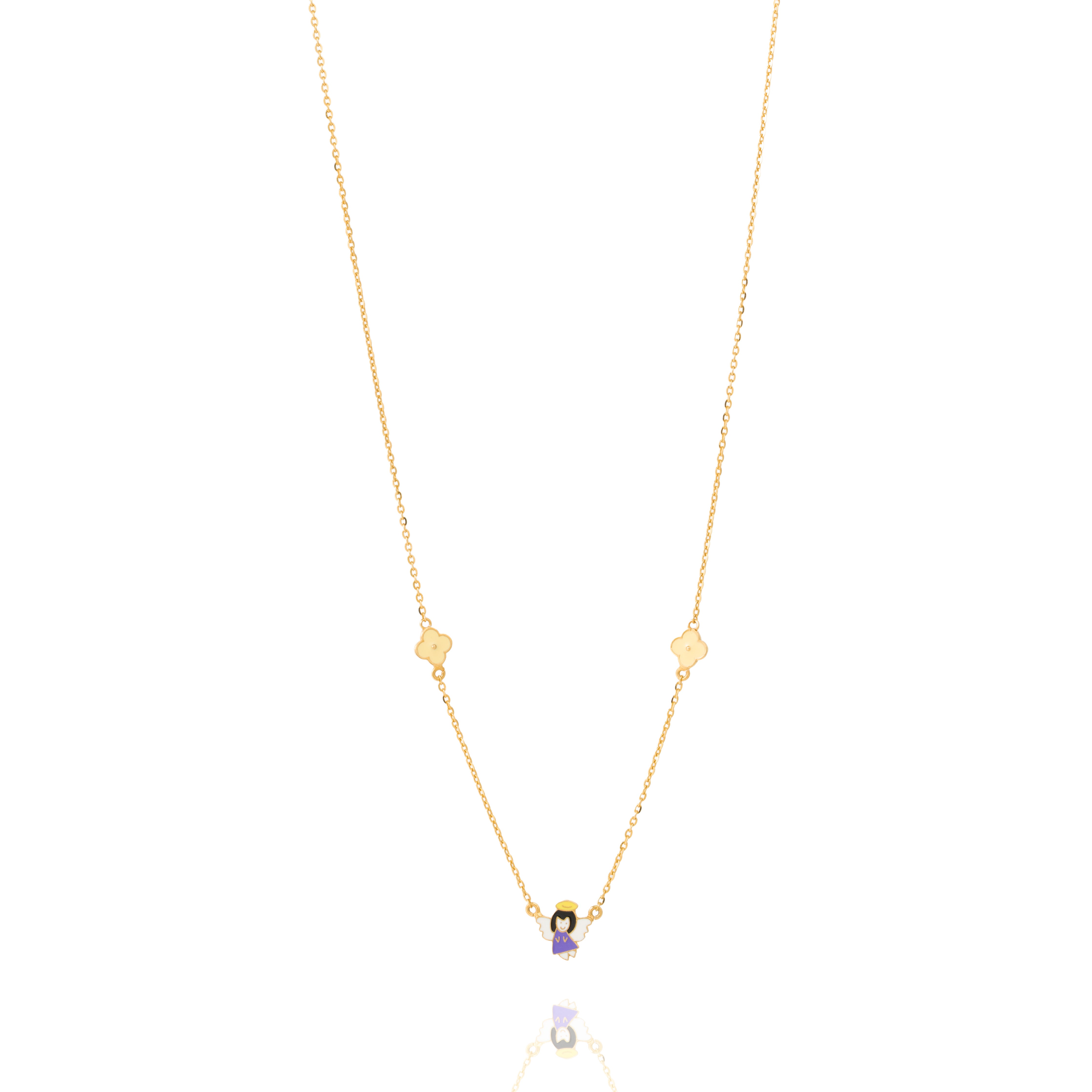 Tiny Jewels gold necklace with small beads on a white background