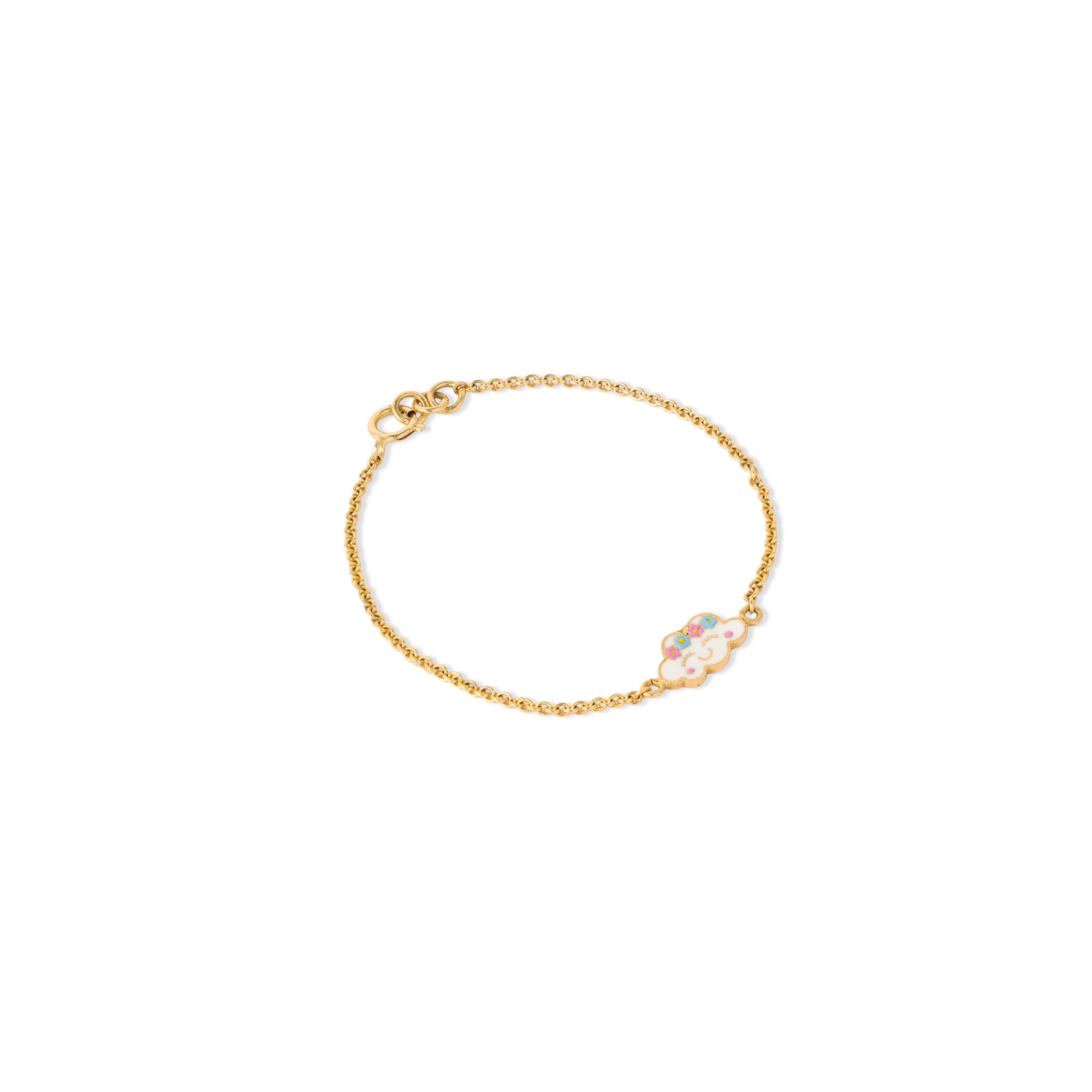 Tiny Jewels gold bracelet with a small decorative element on a white background