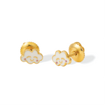 Tiny Jewels gold cloud-shaped earrings on a white background