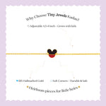 Tiny Jewels branding and product information for Tiny Jewels Kadas on a light purple background