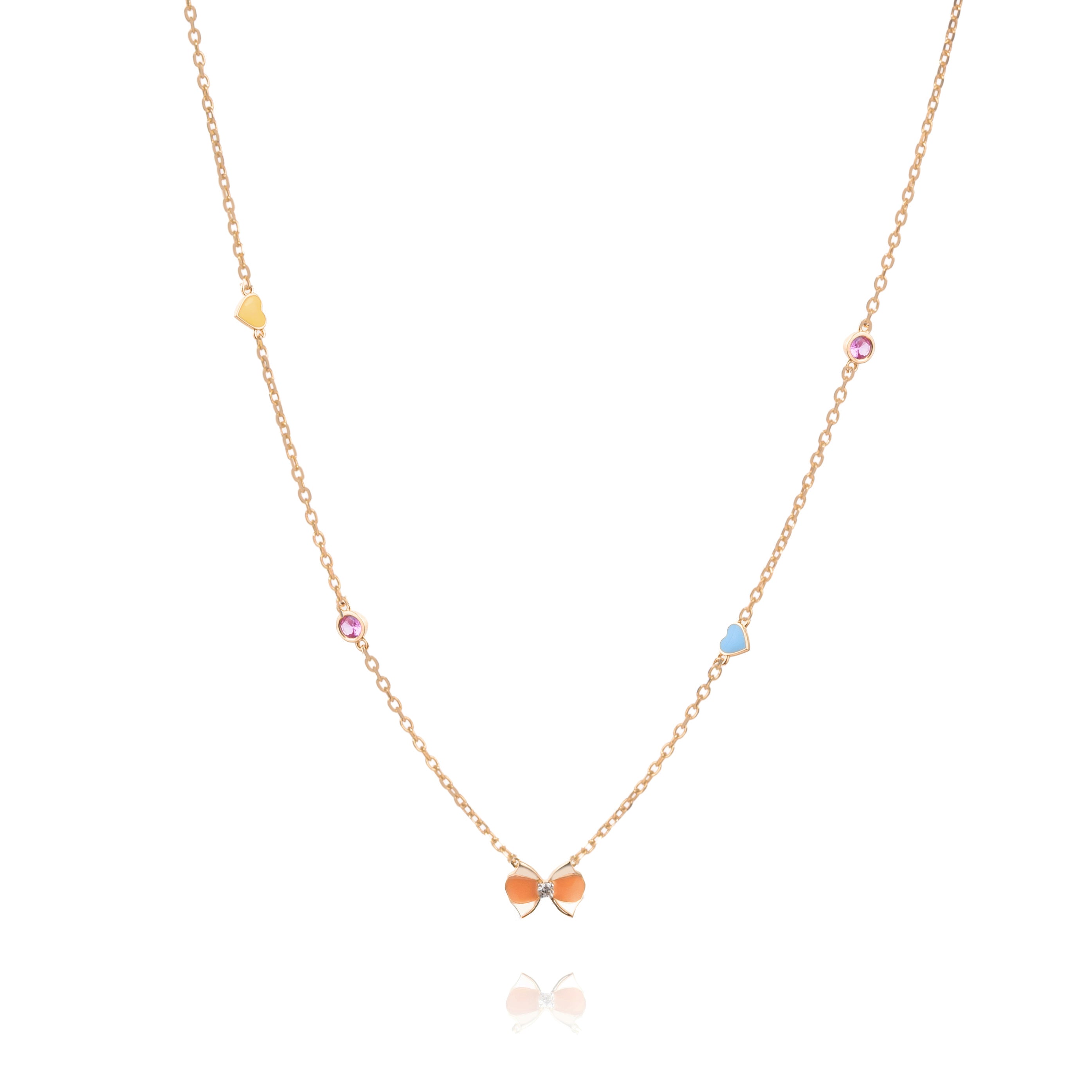 Tiny Jewels necklace with a butterfly pendant on a white background
