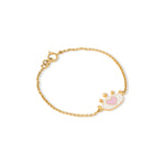 Tiny Jewels gold bracelet with a heart-shaped charm on a white background