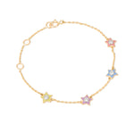 Tiny Jewels gold bracelet with star-shaped charms on a white background