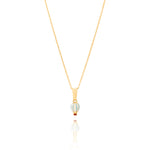 Tiny Jewels Gold pendant with a colorful hot air balloon design on a white background